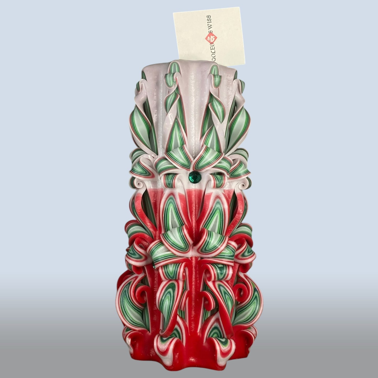 Geschnitzte Kerze Gross - Festive Bloom