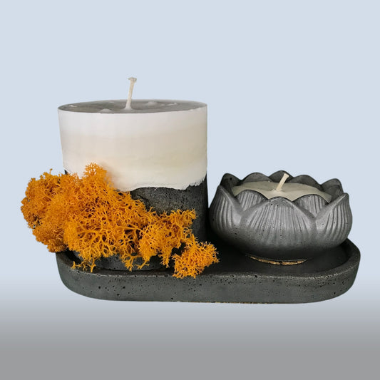 Goleo Sojakerzen “Zylinder mit Moos und Lotus” — Natur und Ruhe in jedem Lichtschein N 504