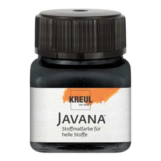 KREUL Javana Stoffmalfarbe für helle Stoffe – Schwarz 90910, 20 ml