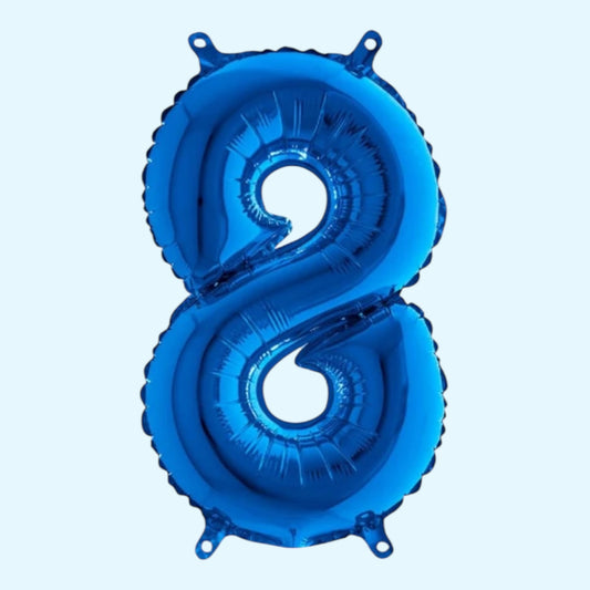 Folienballon Zahl „8“ – Royalblau, 86 cm
