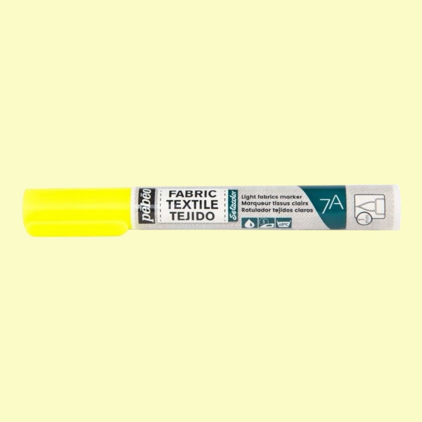 Pébéo Setacolor Stoffmarker 7A – Neongelb, für helle Stoffe
