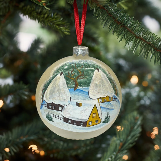 Christmas balls winter village