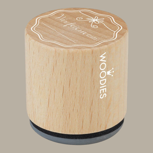 Woodies wooden stamp We celebrate on Ø 3 cm