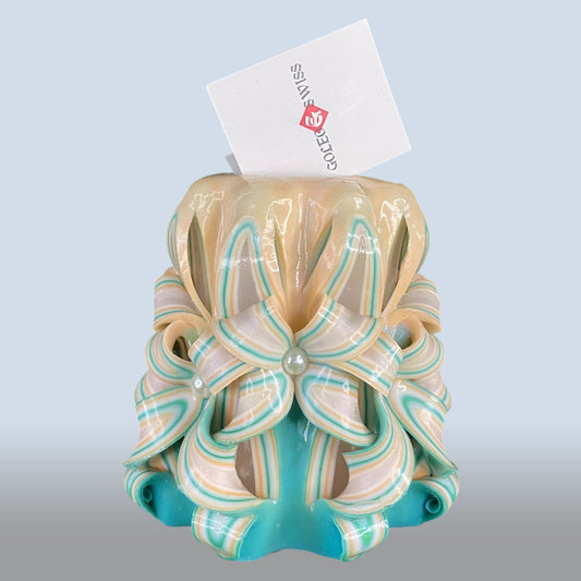 Geschnitzte Kerze Klein - Mint Clay