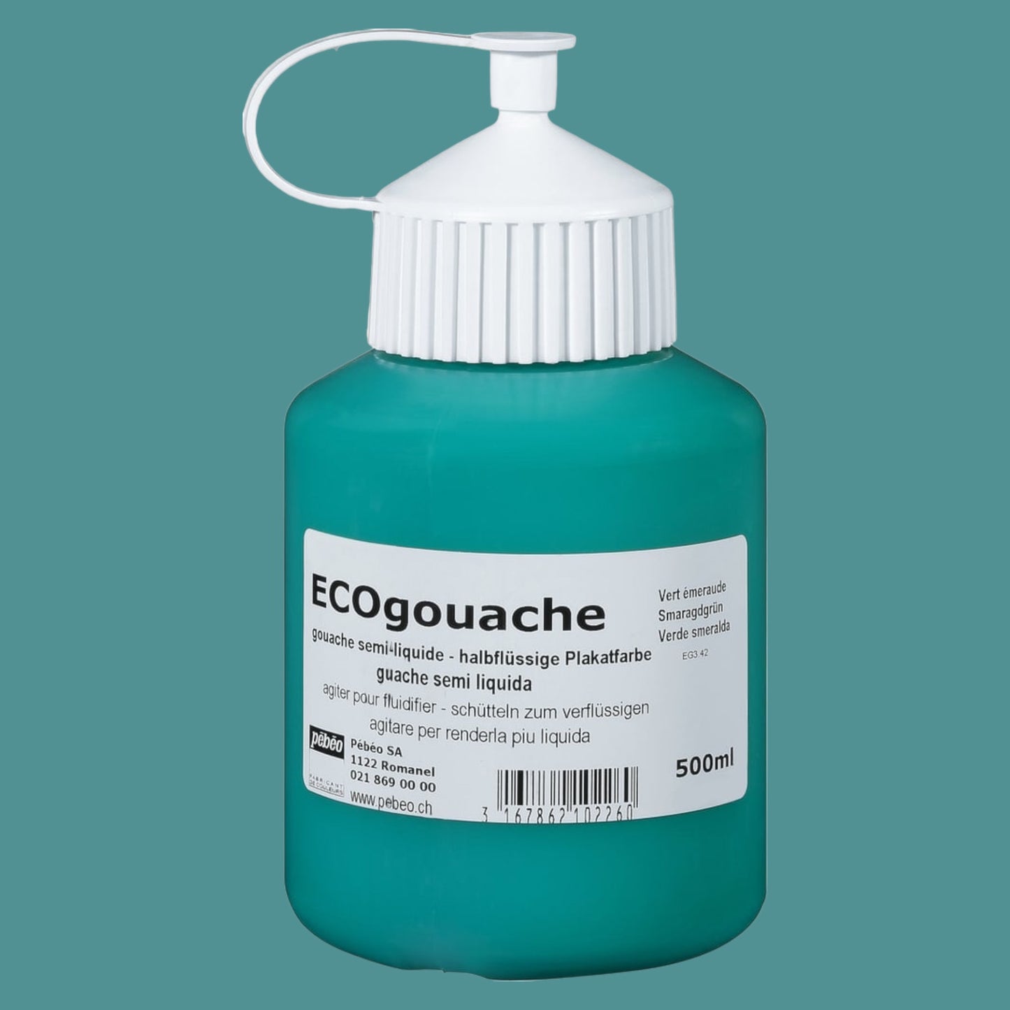 Pébéo Ecogouache Smaragdgrün – 500 ml