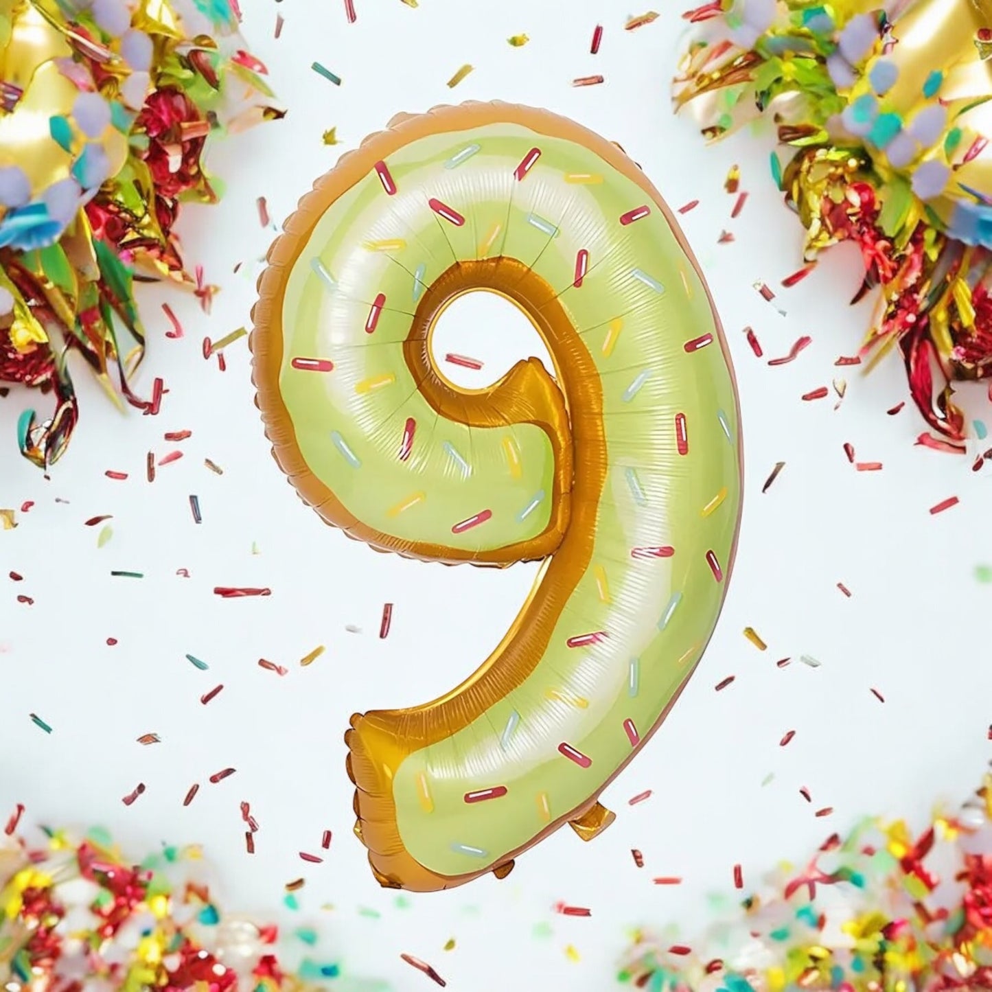 Foil Balloon "Number 9 - Festive Design" 34/86cm