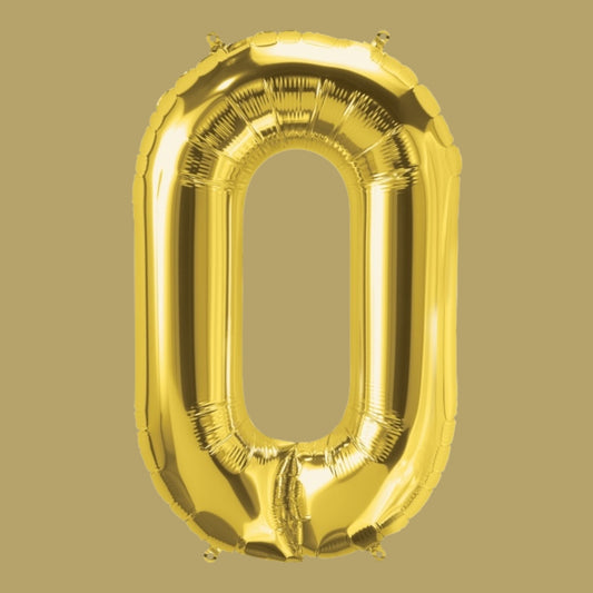 Folienballon Zahl „0“ – Gold, 86 cm