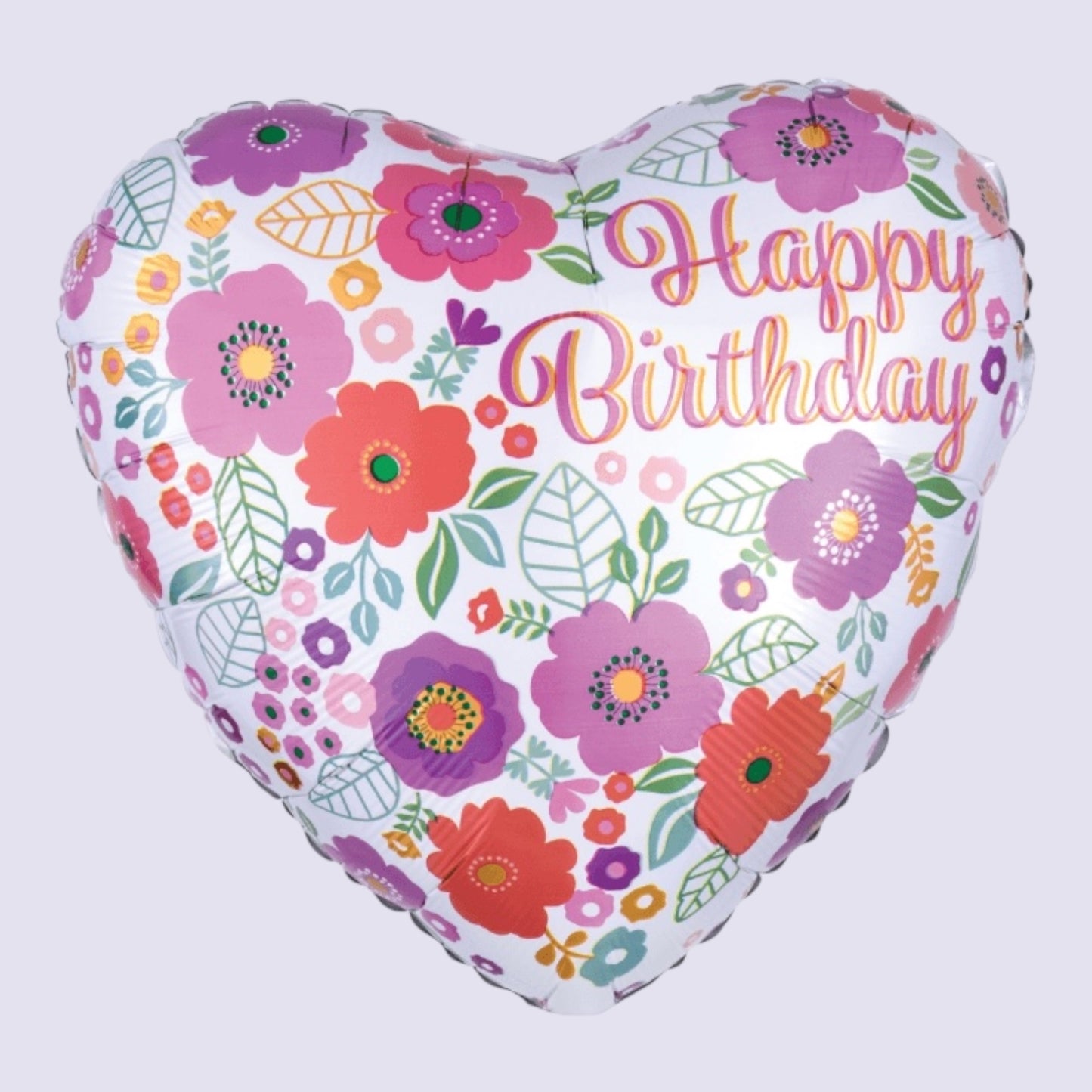 Foil Balloon Heart Happy Birthday 43cm