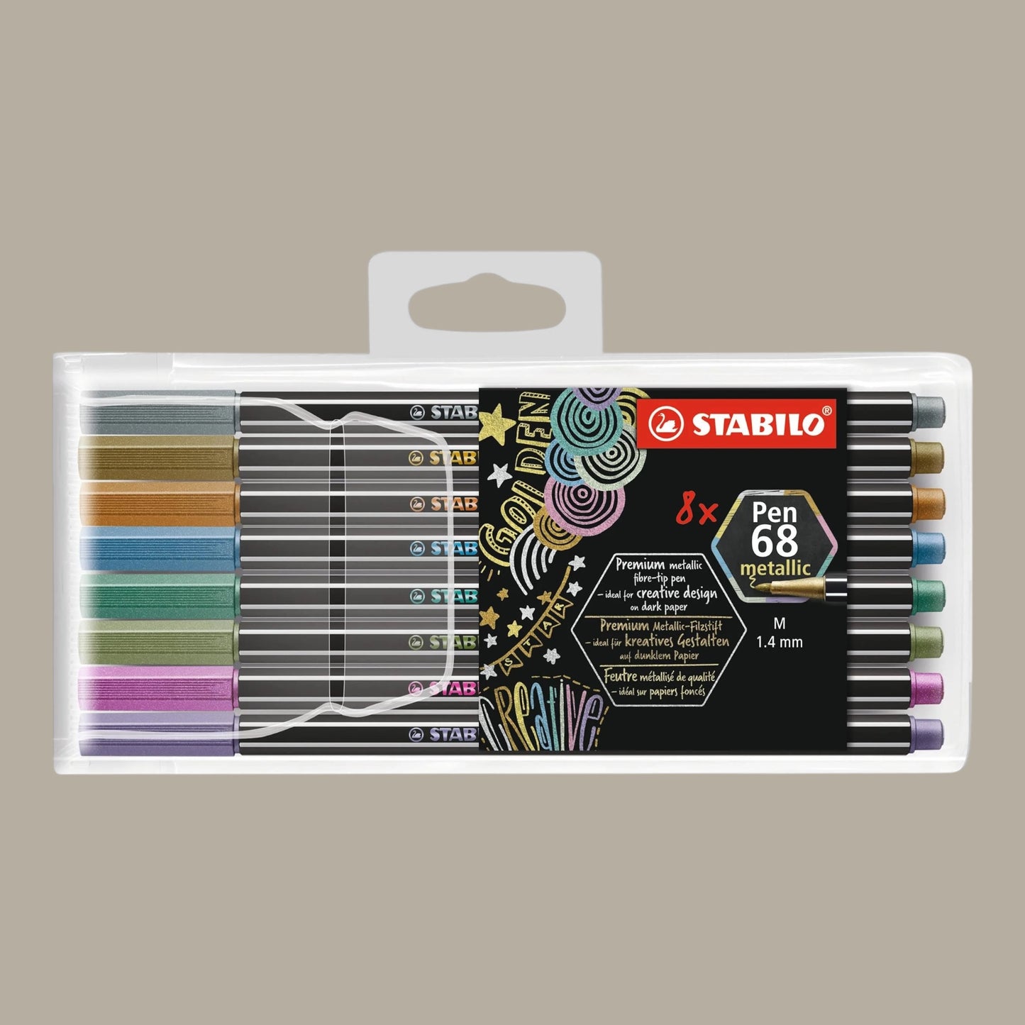 Stabilo fiber pen pen 68 metallic, set of 8