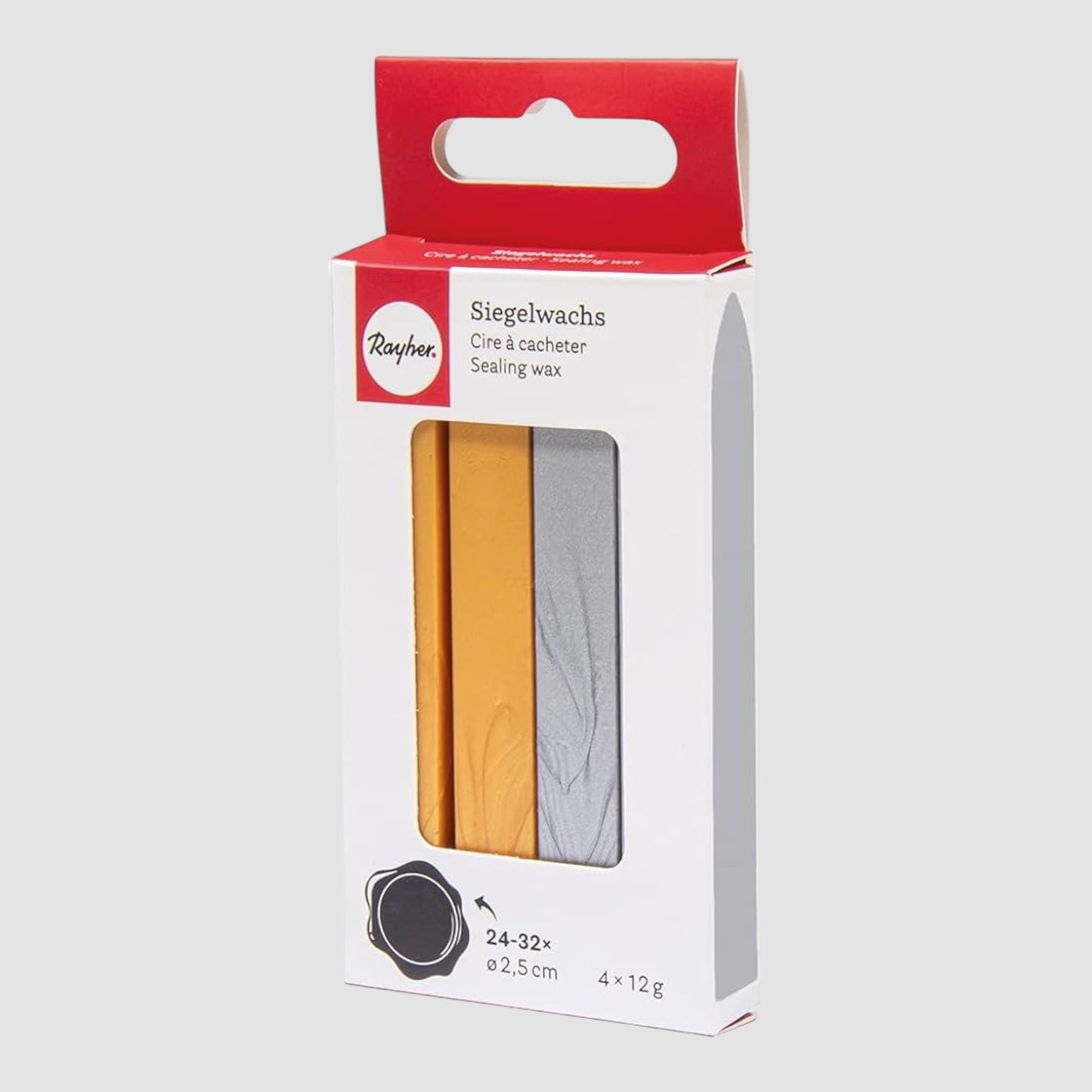 Rayher sealing wax 2x gold, 2x silver, 12g