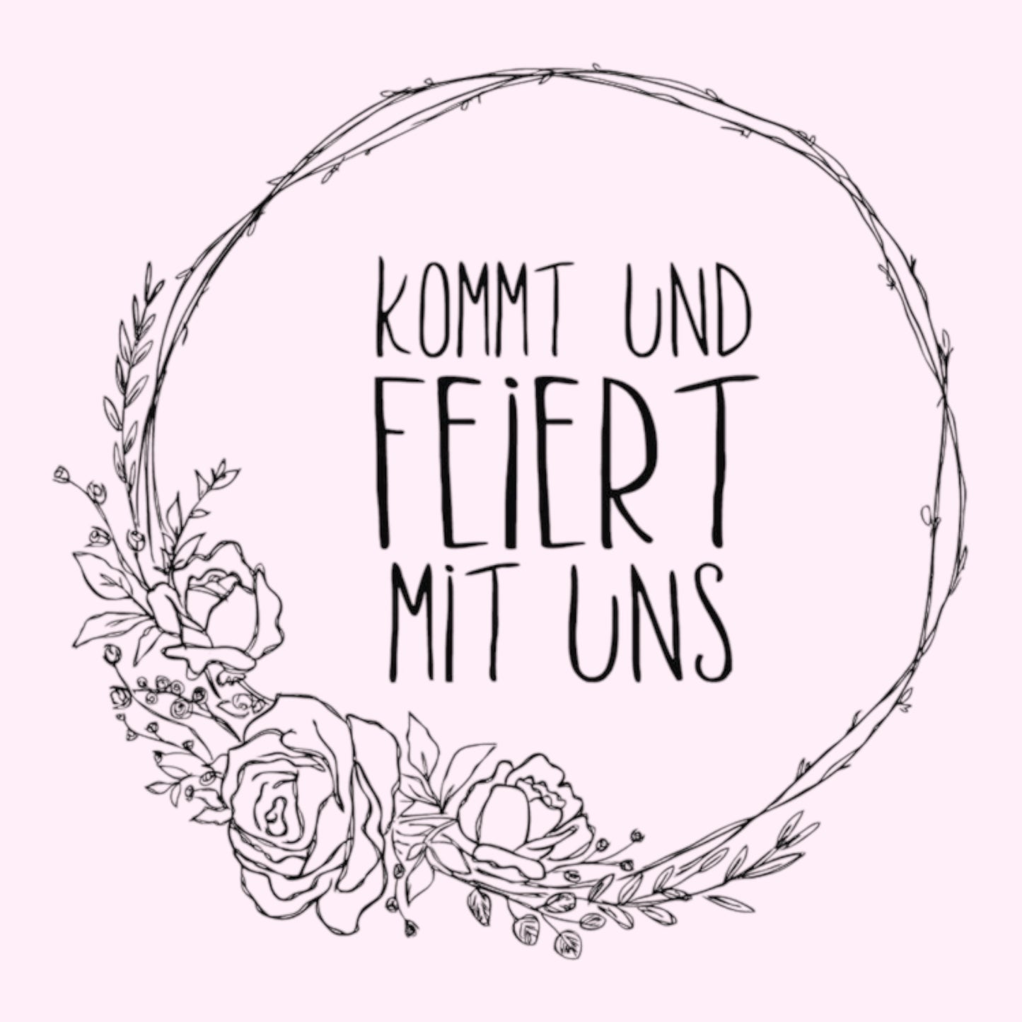 Rayher Holzstempel Kommt und feiert mit uns 9x9cm