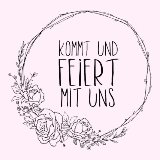 Rayher Holzstempel Kommt und feiert mit uns 9x9cm