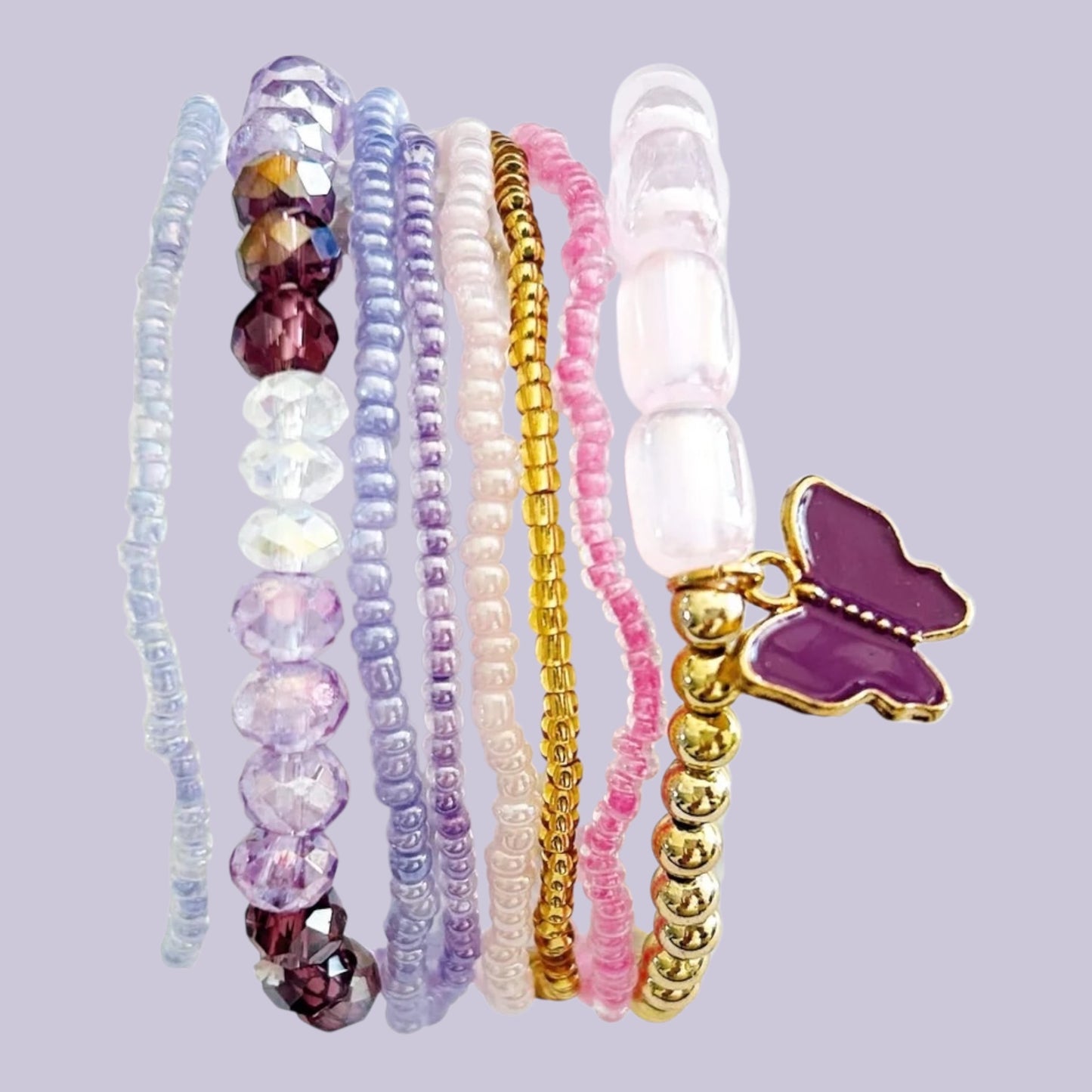 Glorex Armband‑Set DIY – Rosa‑Lila (für 6–9 Armbänder)