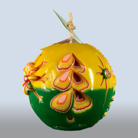 Geschnitzte Kerze Rund – Golden Forest