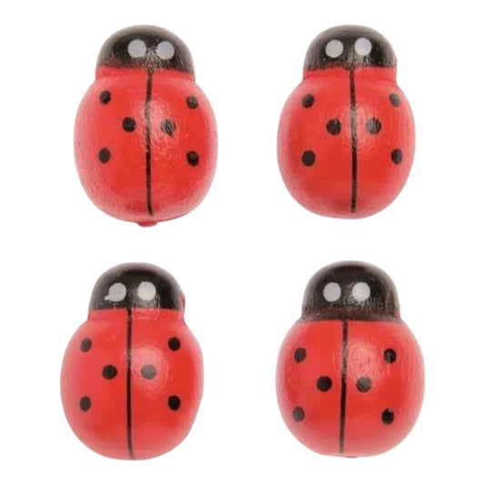 Glorex Kleine Marienkäfer aus Holz, 10 Stück, ca. 2 × 1,4 cm