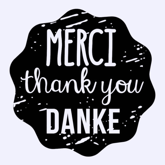 Woodies wooden stamp Merci Thank You Ø 3 cm