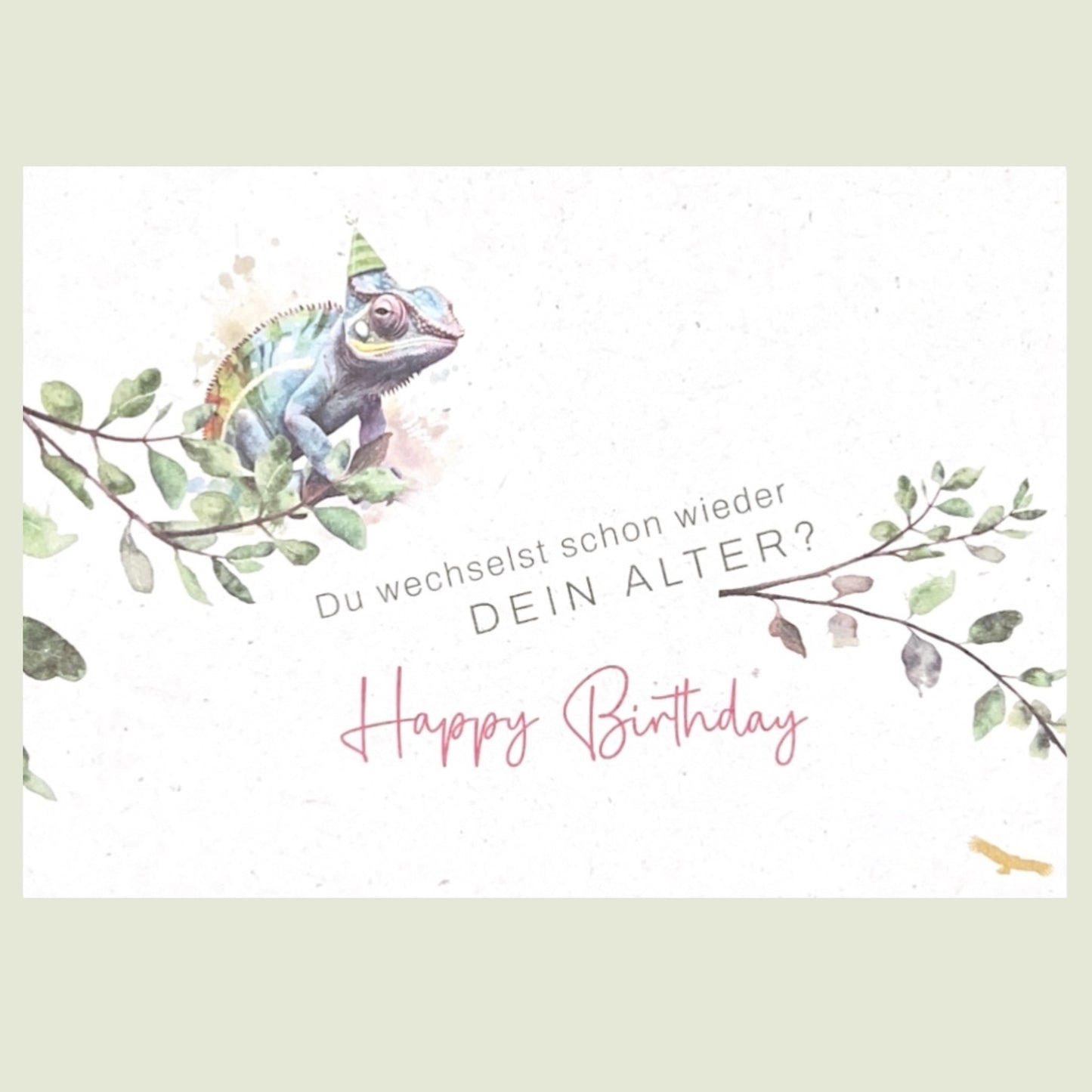 Postkarte „Du wechselst schon wieder dein Alter? – Happy Birthday“