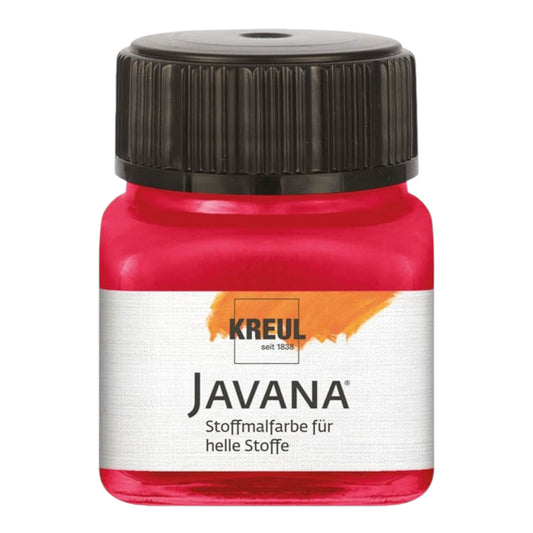 KREUL Javana Stoffmalfarbe für helle Stoffe – Karminrot 90905, 20 ml