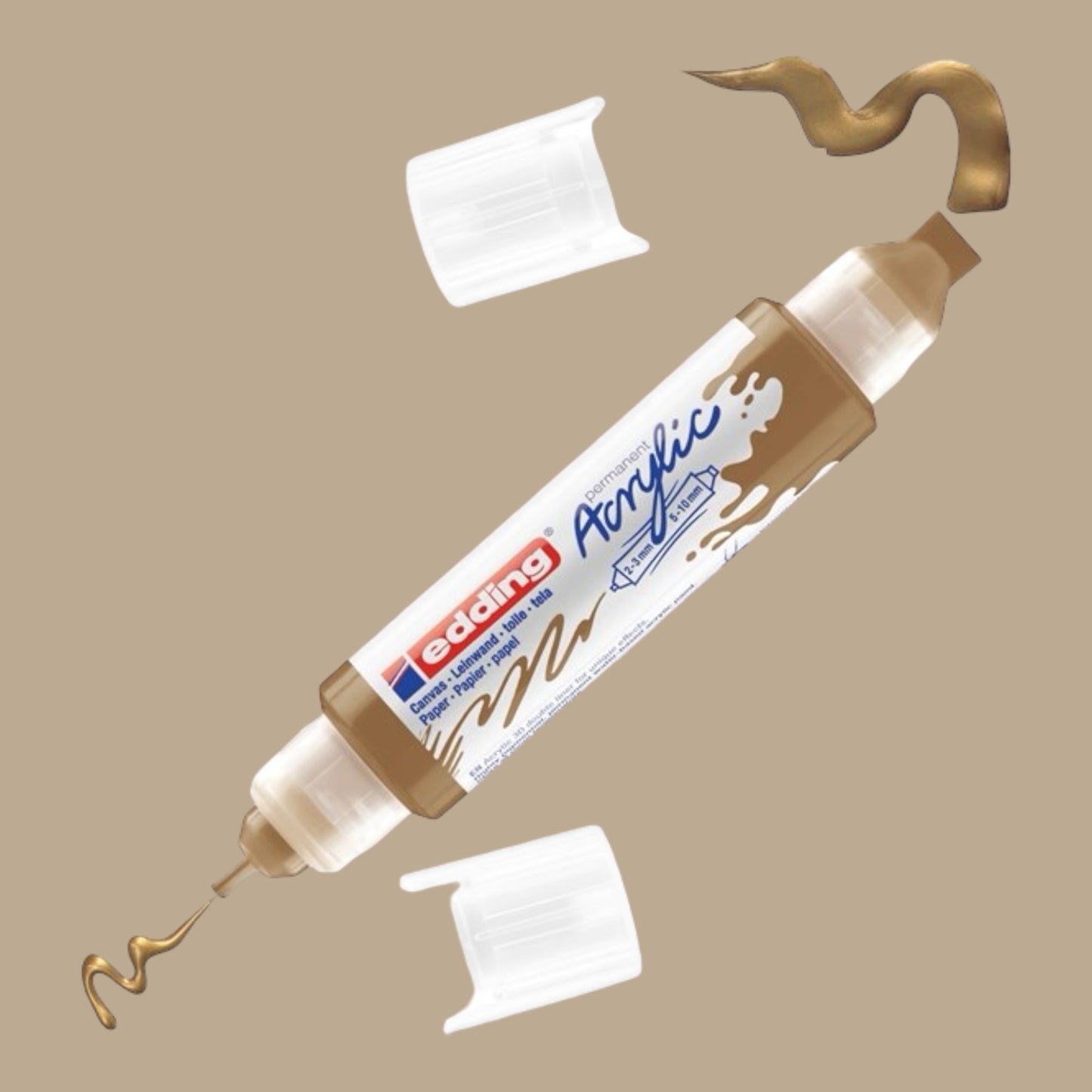 Edding 5400 Acryl 3D Double Liner reichgold 924 , Tubenspitze 2-3 mm . 5-10 mm