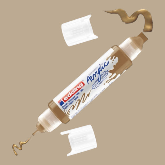 Edding 5400 Acryl 3D Double Liner rich gold 924, tube tip 2-3 mm. 5-10 mm