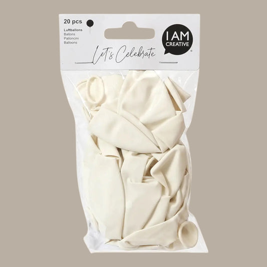 I Am Creative Balloons, white 20 pieces