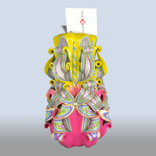 Geschnitzte Kerze Mittel - Pastel Sunrise