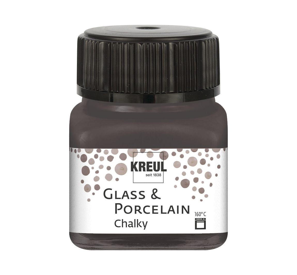 Kreul Glass & Porcelain Chalky, Porzellan und Glasfarbe Matt Volcanic Gray 16644