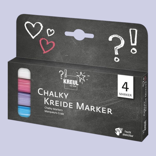 Kreul Chalky Kreidemarker Medium, 4 Stück, 3 mm, Bunt