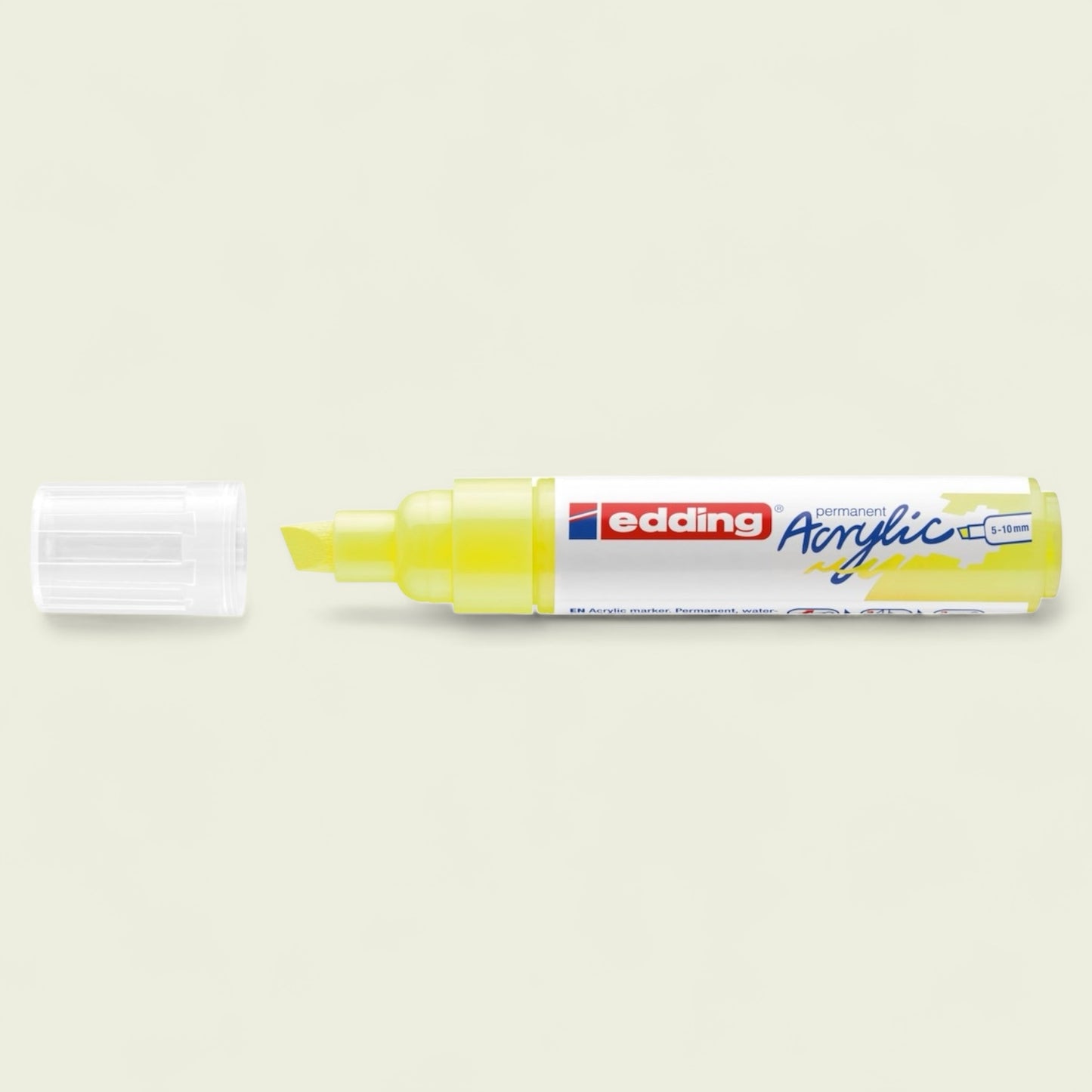 Edding 5000 acrylic marker neon yellow 065, wedge tip 5-10 mm