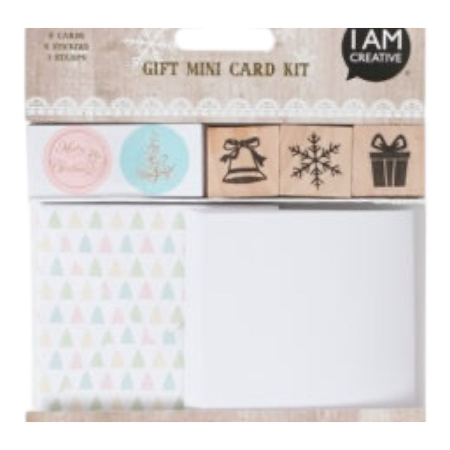 I Am Creative Stempelset Winter mit Geschenkanhänger