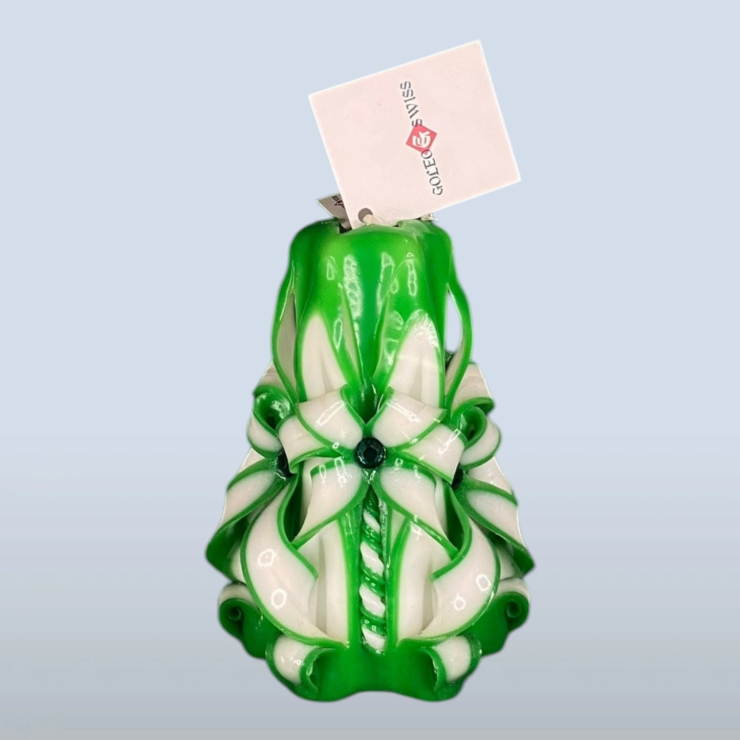 Geschnitzte Kerze Klein - Emerald Shine