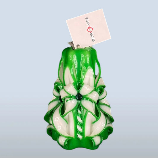 Geschnitzte Kerze Klein - Emerald Shine