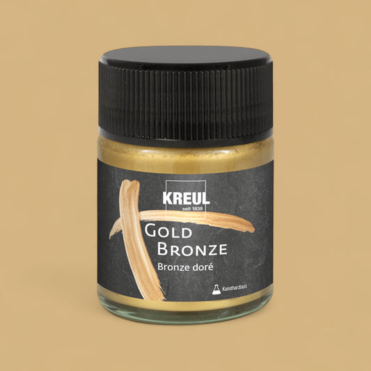 Kreul Gold Bronze 50 ml, high-gloss metal pigment paint based on synthetic resin for golden effects