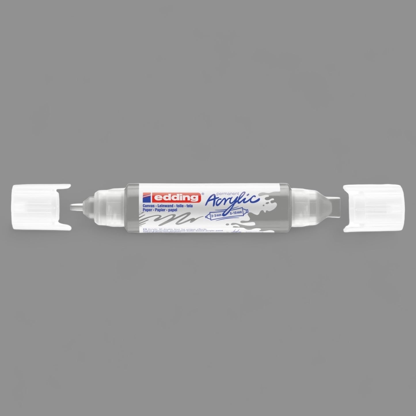 Edding 5400 Acryl 3D Double Liner Silver 923, tube tip 2-3 mm. 5-10 mm