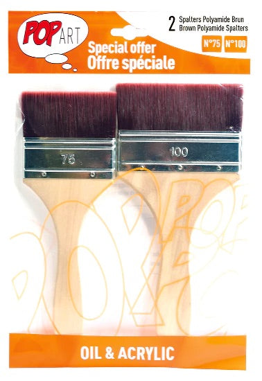 Pébéo Pop Art Öl- & Acrylpinsel Set mit 2 Pinseln