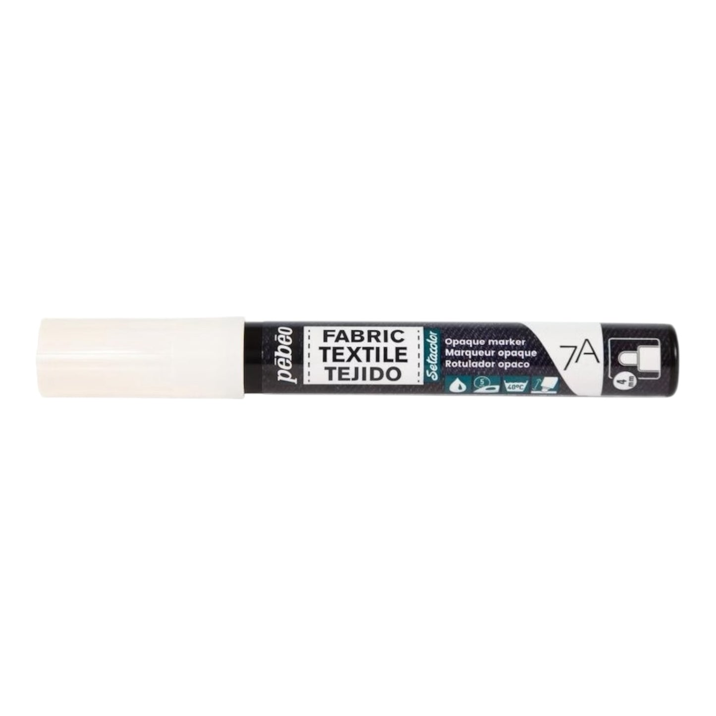 Pébéo Textil 7A Marker Opak – 4 mm Rundspitze , Weiss