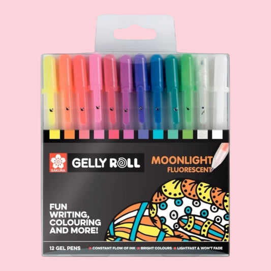 Sakura Gelly Roll Moonlight 10 Fluorescent – Set mit 12 Gelstiften