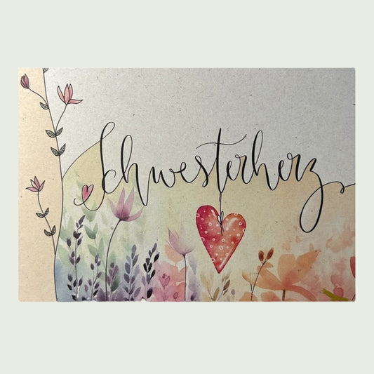Postkarte „Schwesterherz“