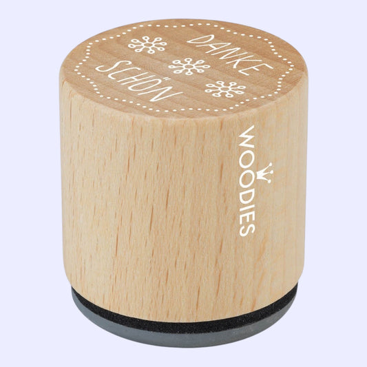 Woodies wooden stamp Thank you Ø 3 cm
