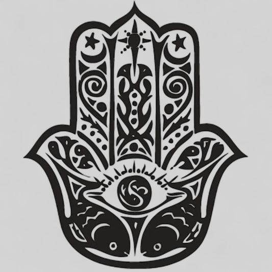 Rayher Holzstempel Hamsa Hand Ø 3 c