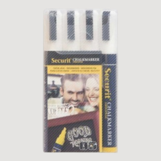 Securit Kreidemarker Weiß, 4 Stück, 2-6 mm