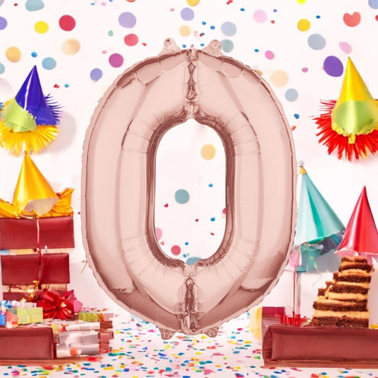 foil balloon "Rose Gold Number 0"