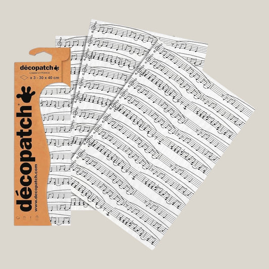 Décopatch Decopatch paper 3pcs 30x40cm Musical Notes
