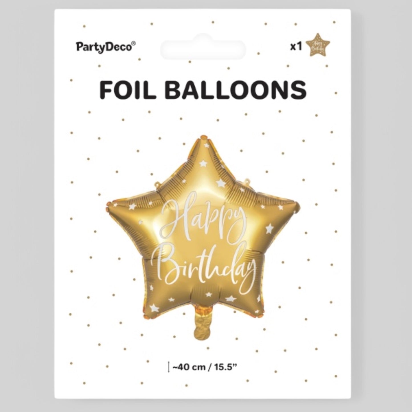 Foil Balloon Star Happy Birthday gold 40cm
