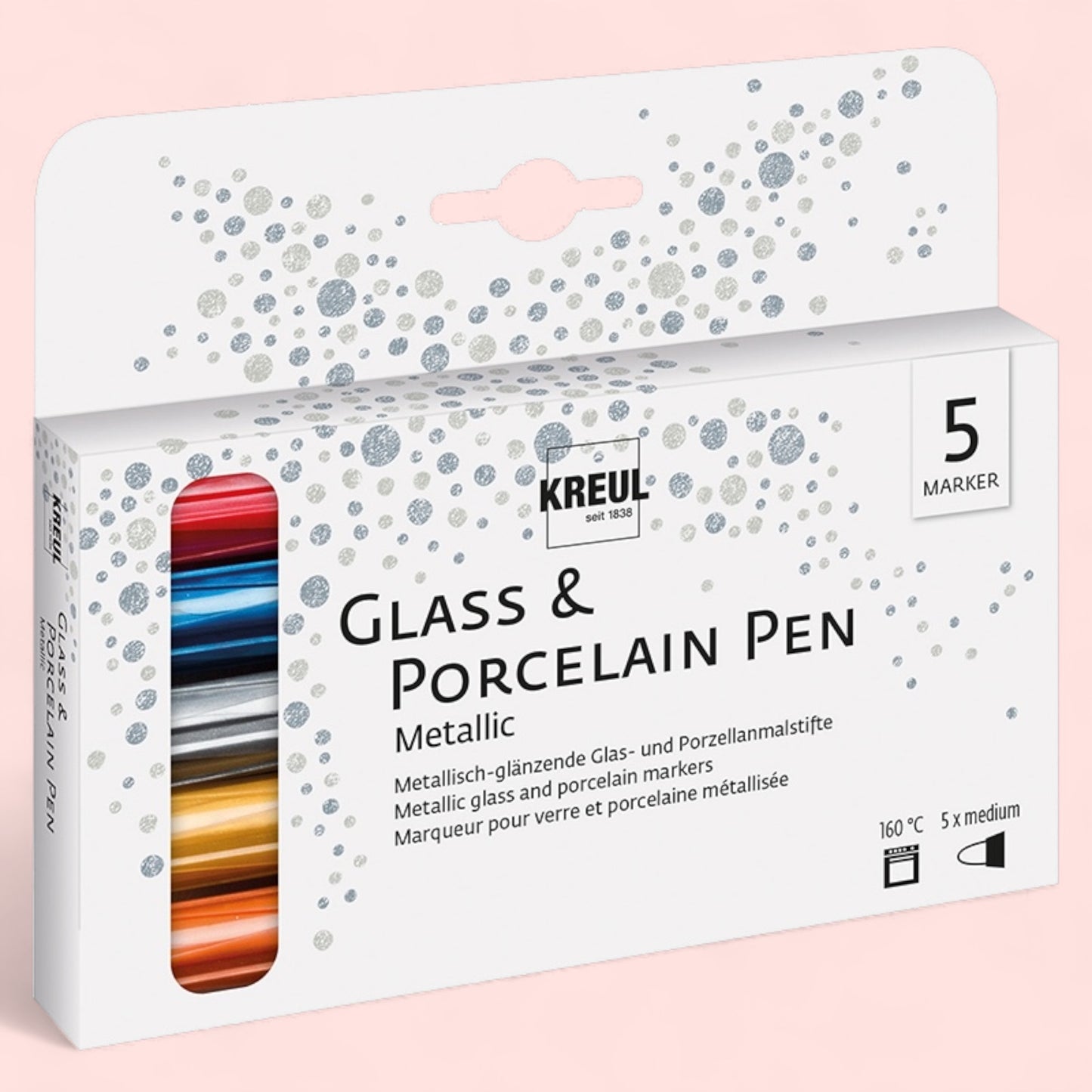Kreul Glass & Porzellan 5er-Pack Metalic