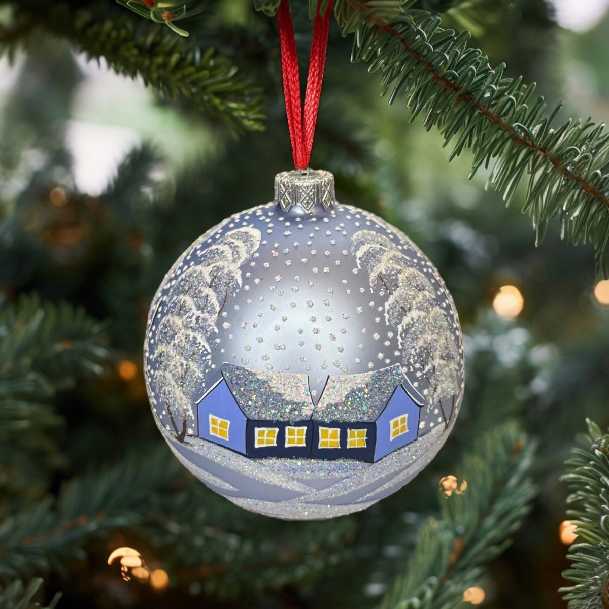Weihnachtskugel «Frosty Weekend», hellblau, weitere Ansicht