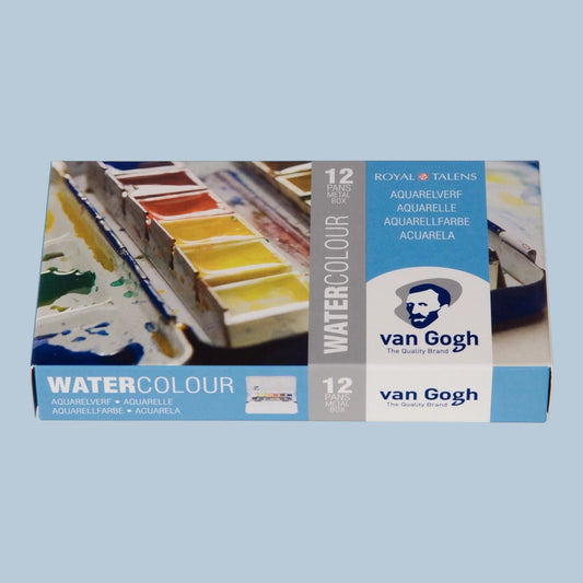 Van Gogh Aquarell-Set im Metallkasten mit 12 Farben 1/2 Näpfchen
