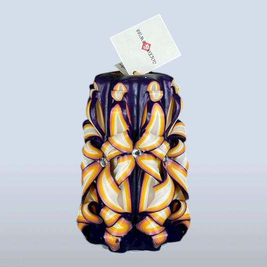 Geschnitzte Kerze Mittel - Golden Twilight