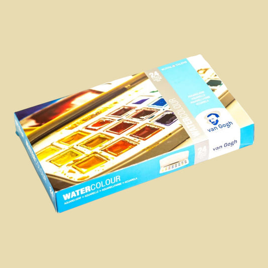 Van Gogh Koffer-Set aus Kunststoff mit 24 Farben 1/2 Näpfchen