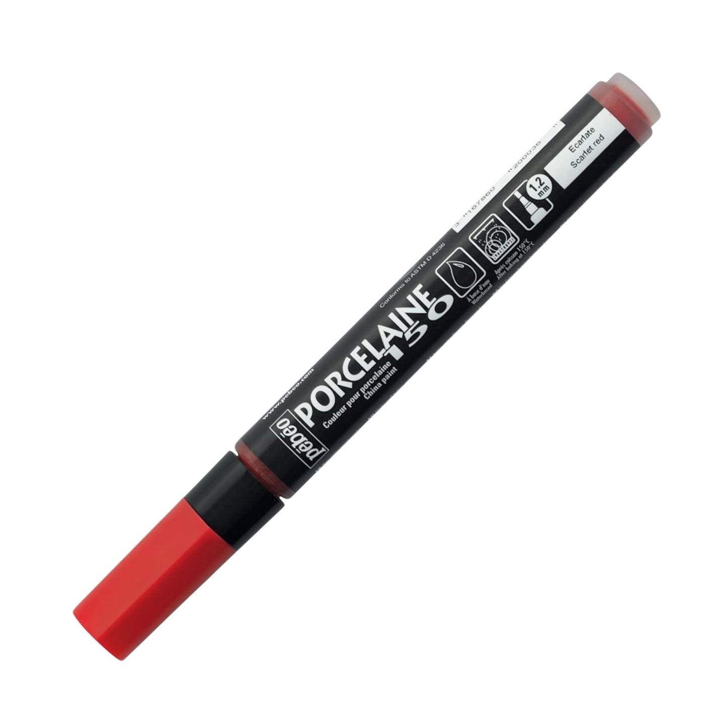 Pebeo Porcelaine 150 Paint Marker - Scarlet Red, Breit